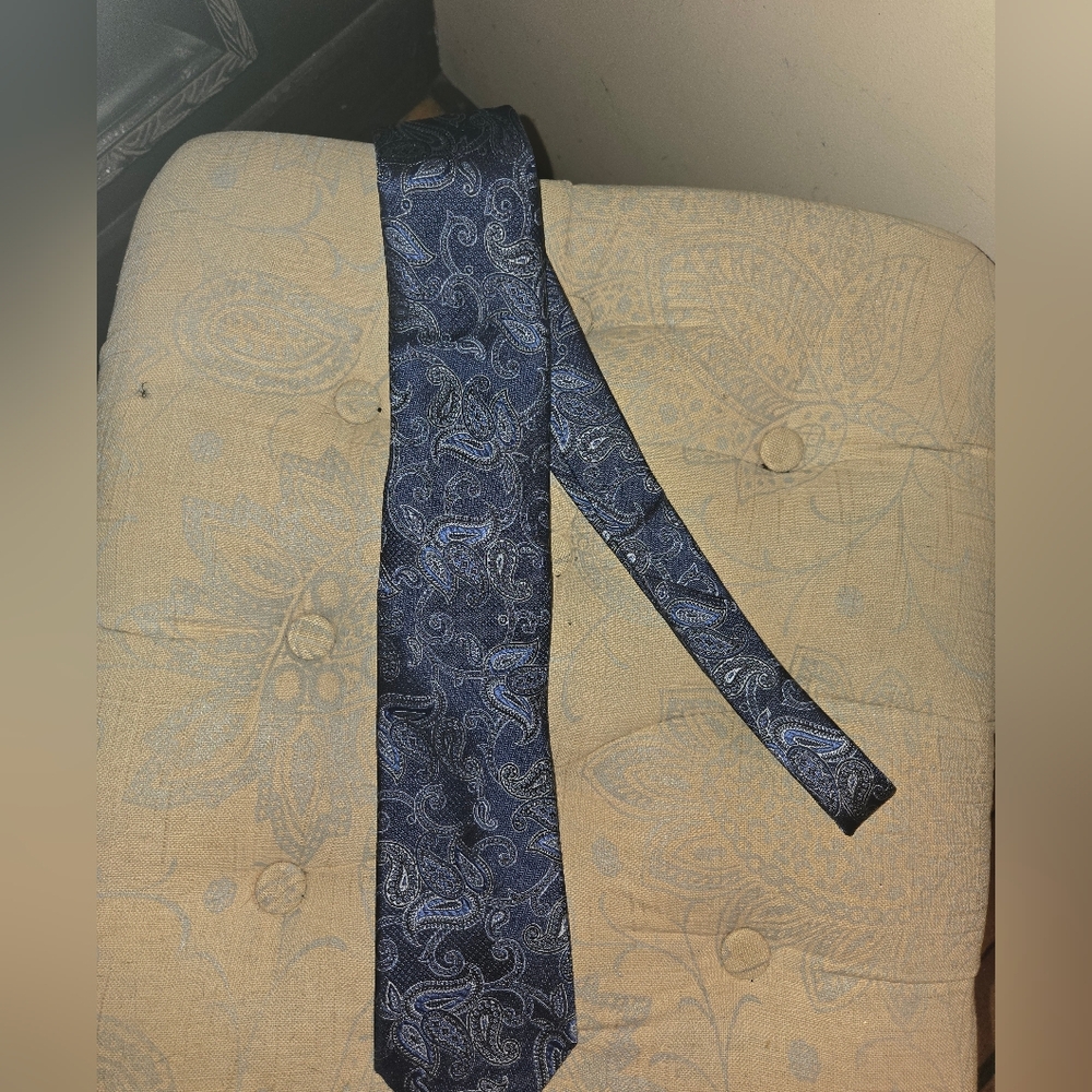 Brioni Navy Paisley Silk Tie